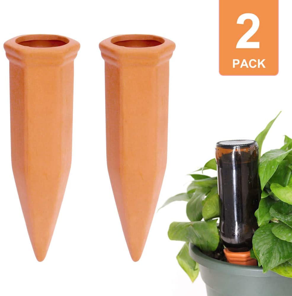 self plant watering spikes Vensovo 2 pcs Terracotta Watering Spikes